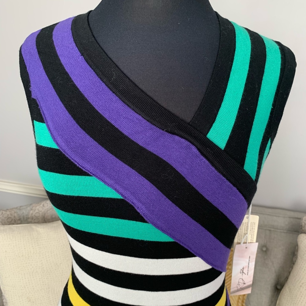 RD Style African Violet NWT Striped Multicolor Dress